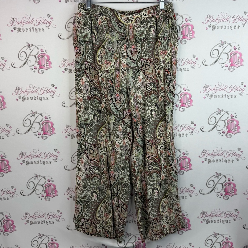 Soyaconcept pants flowy flare leg Paisley Print Wide-Leg Pants